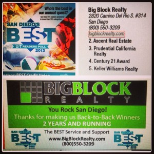 San Diego's Best Real Estate Brokerage 2013 Big Block Realty